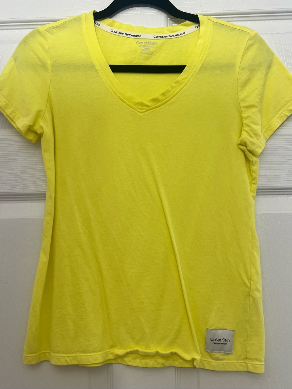 Calvin Klein Performance Neon Yellow V-Neck T-Shirt Women’s S/P
